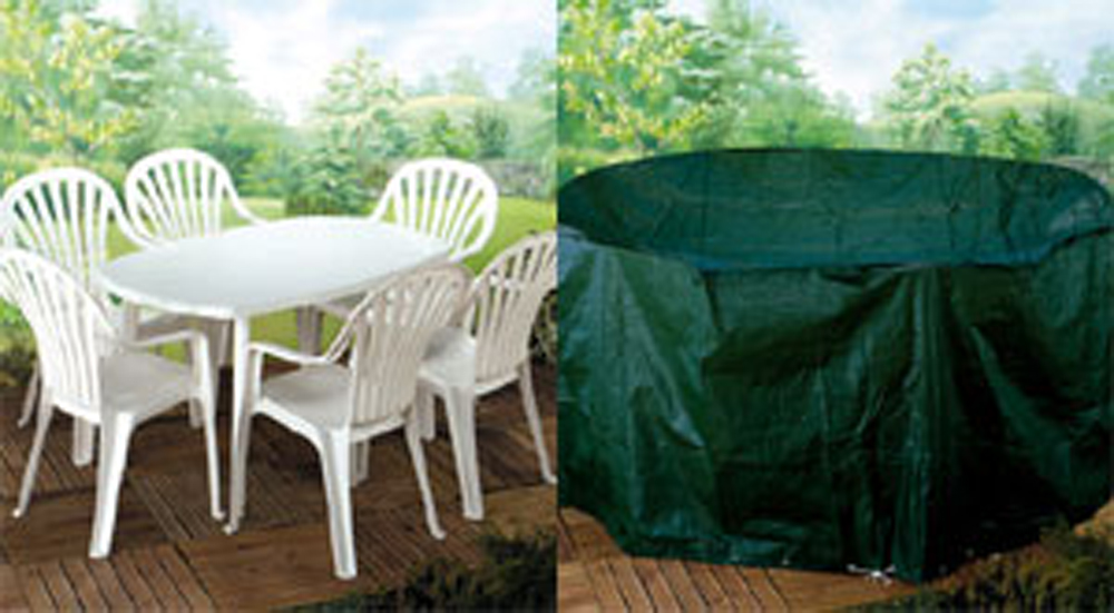 Patio Set Cover Medium Oval Garden Furniture Covers and BBQ